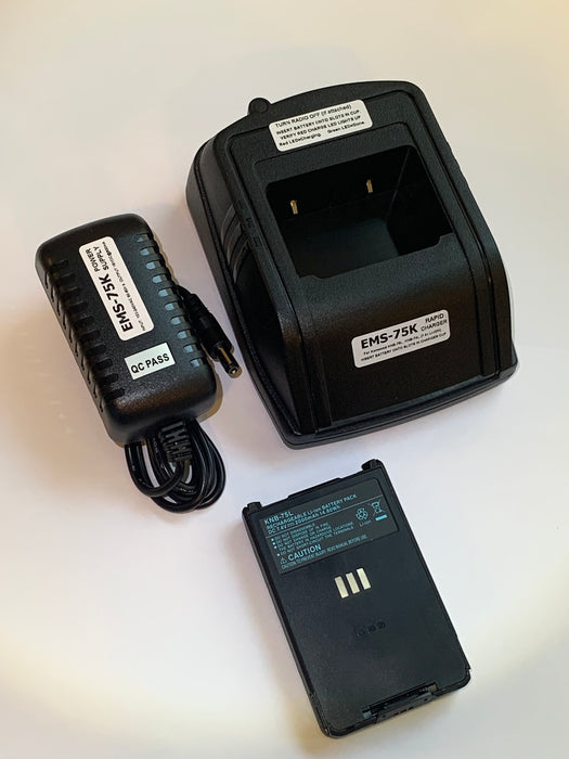 KNB-75L & EMS-75K charger package: Battery & Charger for TH-D74 TH-D75