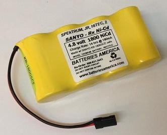 4KR1800SCEW : 4.8v 1800mAh Sub-C NiCd battery pack for R/C