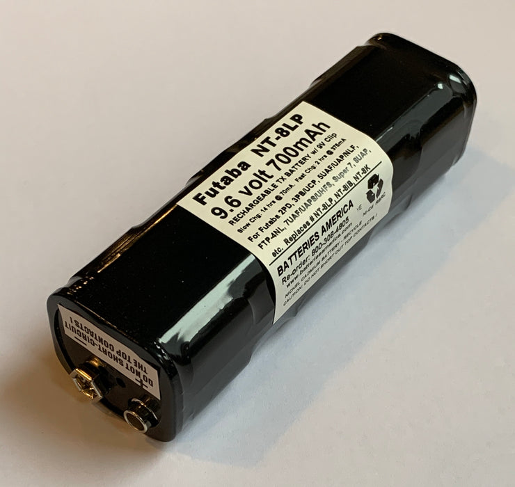 NT8LP : 9.6 volt Transmitter Battery for Futaba
