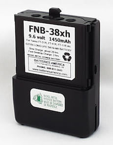 FNB-38xh : 9.6v 1450mAh battery for Yaesu FT-11R FT-41R FT-51R
