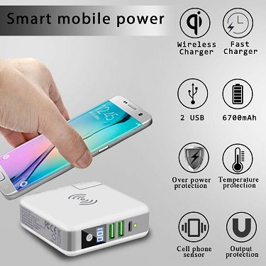 Qi-PowerBank : Wireless Charger, AC-USB charger, PowerBank all-in-one