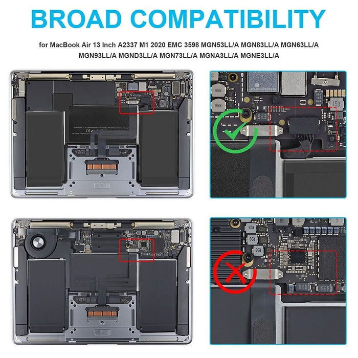 A2337 : (aka #A2389) Battery 49.9WH for Apple MacBook AIR 13", AIR M1 2020 EMC 3598