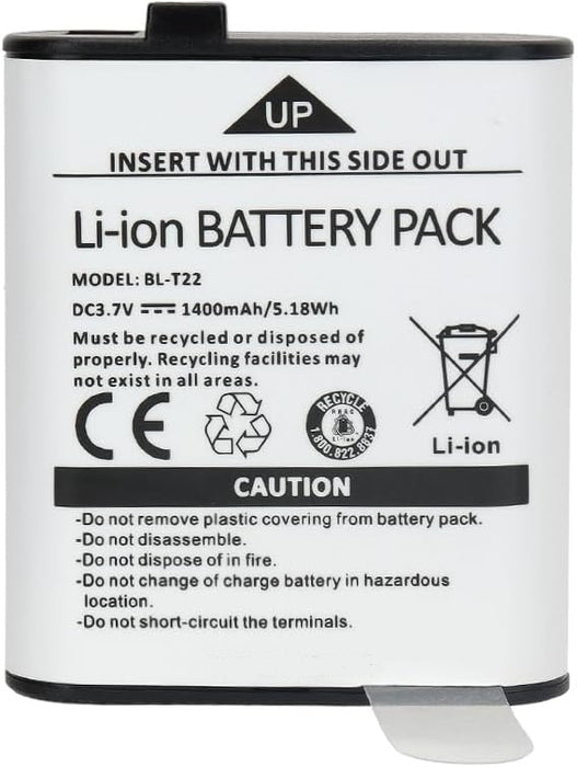 BL-T22 : 3.7 volt Li-ION battery for Baofeng F22, MP25 radios