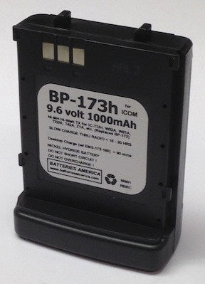 BP-173h : 9.6v 1000mAh NiMH battery for ICOM radios, replaces BP-173