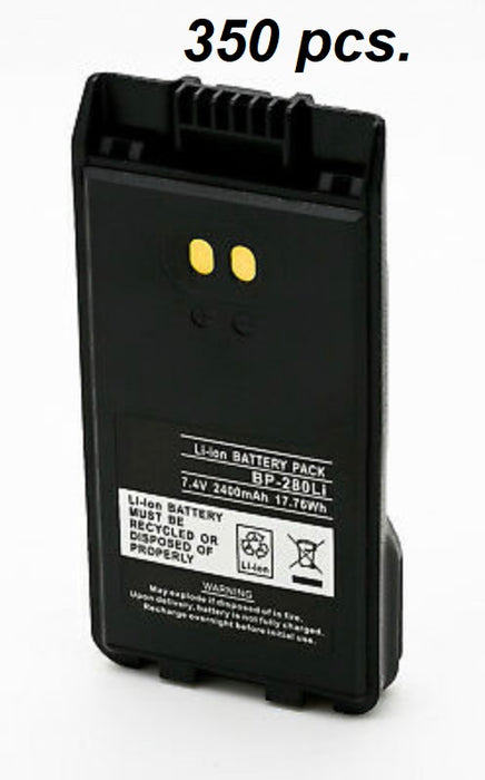 350 pcs of BP-280 : 7.2v 2400mAh battery for ICOM IC-A16, IC-T10, IC-F1000, IC-F2000, IC-V88
