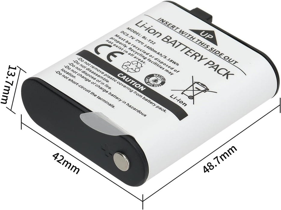 BL-T22 : 3.7 volt Li-ION battery for Baofeng F22, MP25 radios