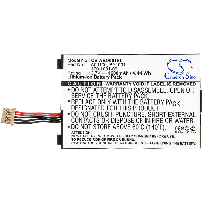 CS-ABD001SL : Battery for Amazon Kindle, Kindle D00111 - Replaces Amazon A00100, BA1001, 170-1001-00