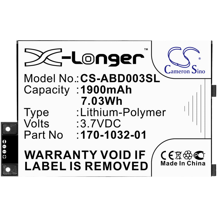 CS-ABD003SL : Battery for Amazon Kindle 3, Kindle III, Kindle 3 Wi-fi and others - Replaces Amazon S11GTSF01A, GP-S10-346392-0100, 170-1032-01 and others