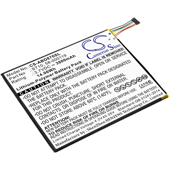 CS-ABD870SL : Battery for Amazon Kindle Fire HD 10, Kindle Fire HD 10.1, SR87CV and others - Replaces Amazon ST10, 58-000119, ST10A and others