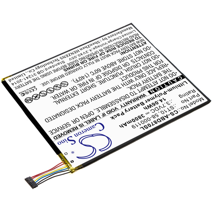 CS-ABD870SL : Battery for Amazon Kindle Fire HD 10, Kindle Fire HD 10.1, SR87CV and others - Replaces Amazon ST10, 58-000119, ST10A and others