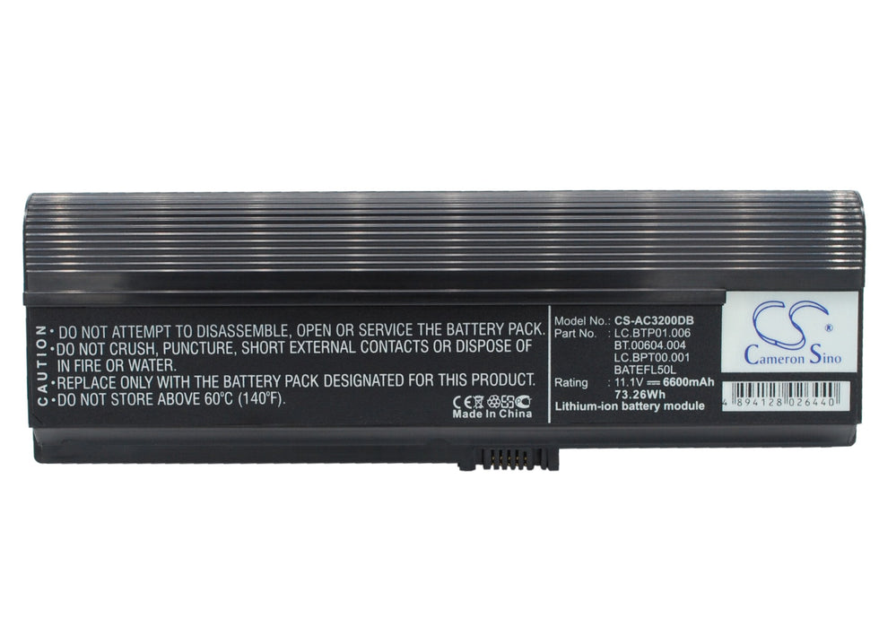 CS-AC3200DB : Battery for Acer AS36802682, Aspire 3050, Aspire 3050-1733 and others - Replaces Acer LC.BTP01.006, BATEFL50L, BATEFL50L6C40 and others