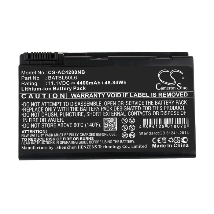 CS-AC4200NB : Battery for Acer Aspire 3100, Aspire 3103, Aspire 3104WLMiB120 and others - Replaces Acer BATBL50L6