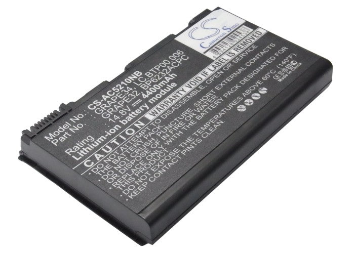 CS-AC5210NB : Battery for Acer TravelMate 5310-400508Mi, TravelMate 5520G-402G16Mi, TravelMate 5720-702G25BN and others - Replaces Acer GRAPE34, LC.BTP00.006, 23.TCZV1.004 and others