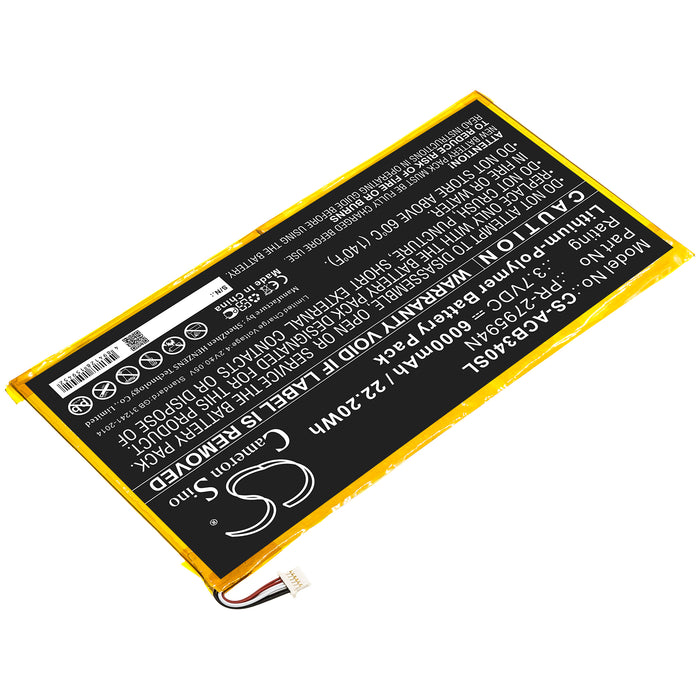 CS-ACB340SL : Battery for Acer Iconia One 10 B3-A40 - Replaces Acer PR-279594N, PR-279594N(1ICP3/95/94-2)