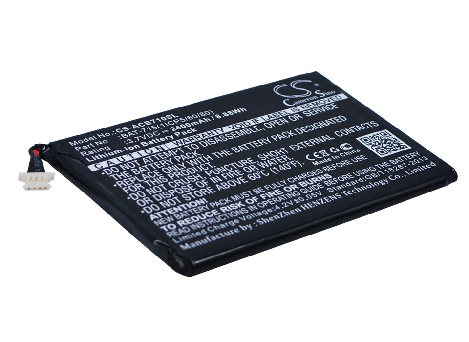 CS-ACB710SL : Battery for Acer Iconia Tab B1, Iconia Tab B1-710, Iconia B1-A71 and others - Replaces Acer BAT-715(1ICP5/60/80), KT.00103.001