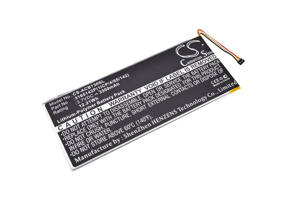 CS-ACB730SL : Battery for Acer Iconia One 7 B1-730, Iconia One 7 B1-730HD, Iconia One 7 B1-730HD-170L and others - Replaces Acer KT.0010Z.001, KT.0010F.001, 3165142P and others