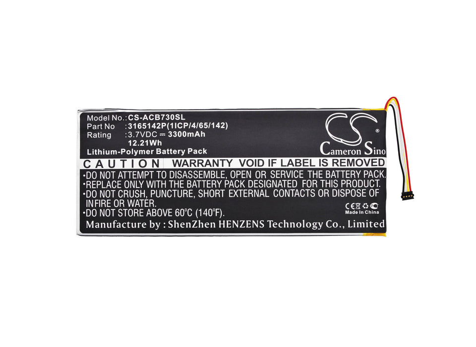 CS-ACB730SL : Battery for Acer Iconia One 7 B1-730, Iconia One 7 B1-730HD, Iconia One 7 B1-730HD-170L and others - Replaces Acer KT.0010Z.001, KT.0010F.001, 3165142P and others