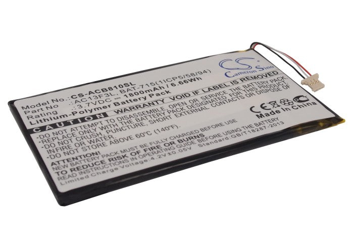 CS-ACB810SL : Battery for Acer B1-A71, Tab B1, Iconia B1-A71 and others - Replaces Acer BAT-715(1ICP5/58/94), KT.0010G.002D