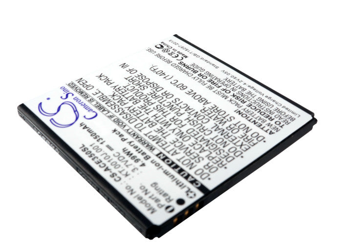 CS-ACE350SL : Battery for Acer Liquid Gallant, Liquid Gallant Duo E350, AK330 and others - Replaces Acer AE415550 1S1P, JD-201202-JLNP-C8-001, KT.0010J.001