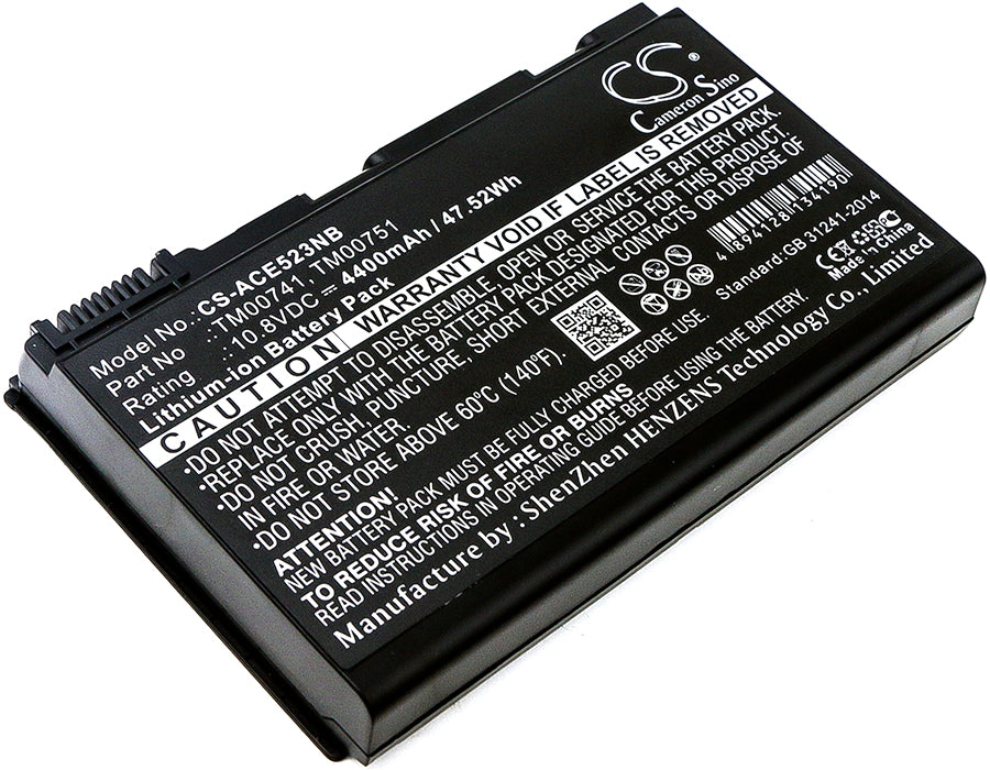 CS-ACE523NB : Battery for Acer Extensa 5120, Extensa 5230, Extensa 5230E and others - Replaces Acer TM00741, TM00751, AK.006BT.018 and others