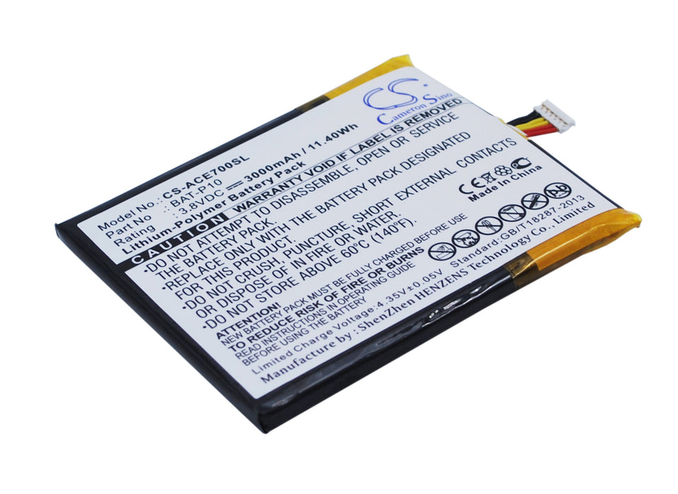 CS-ACE700SL : Battery for Acer Liquid E700, Liquid E700 Triple, E39 - Replaces Acer BAT-P10, BAT-P10(1ICP5/61/73), PGF506173HT and others