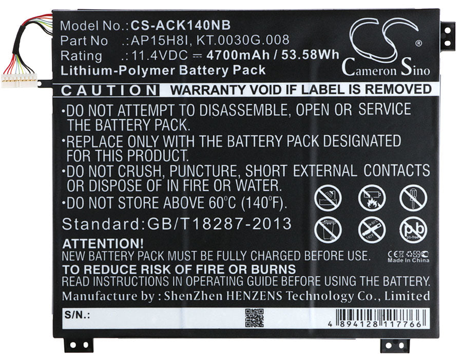 CS-ACK140NB : Battery for Acer Aspire One Cloudbook 14, Aspire One Cloudbook 1-431, Aspire One Cloudbook 1-431M and others - Replaces Acer AP15H8I, KT.0030G.008