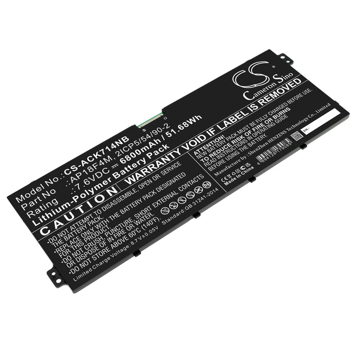 CS-ACK714NB : Battery for Acer Chromebook 714 CB714-1WT-53FX, Chromebook 715 CB715-1WT-39HZ, Chromebook 715 CB715-1WT-57H9 and others - Replaces Acer AP18F4M, KT.00404.001, 2ICP5/54/90-2