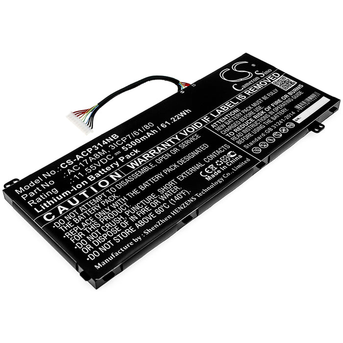 CS-ACP314NB : Battery for Acer Spin 3 SP314-52-599W, Spin 3 SP314-52-58AR, TravelMate X3410-M-51XY and others - Replaces Acer AC17A8M, 3ICP7/61/80