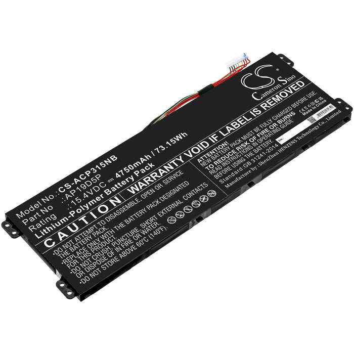 CS-ACP315NB : Battery for Acer Conceptd 3 Cn315-72g-70p5, Conceptd 3 Cn315-72g-742a, Conceptd 3 Ezel Cc314-72g-72sx and others - Replaces Acer AP19D5P