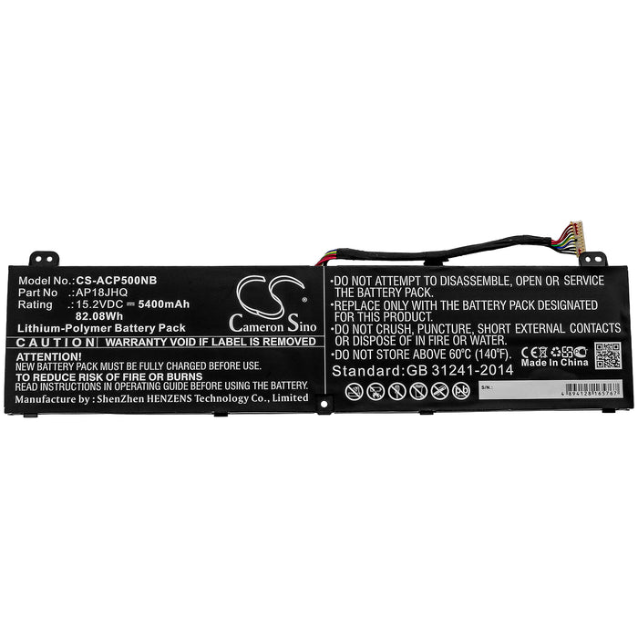 CS-ACP500NB : Battery for Acer Predator Triton 500 PT515-51-76VM, ConceptD 7 CN715-71-71TH, ConceptD 7 CN715-71-74D2 and others - Replaces Acer AP18JHQ, KT.00408.001