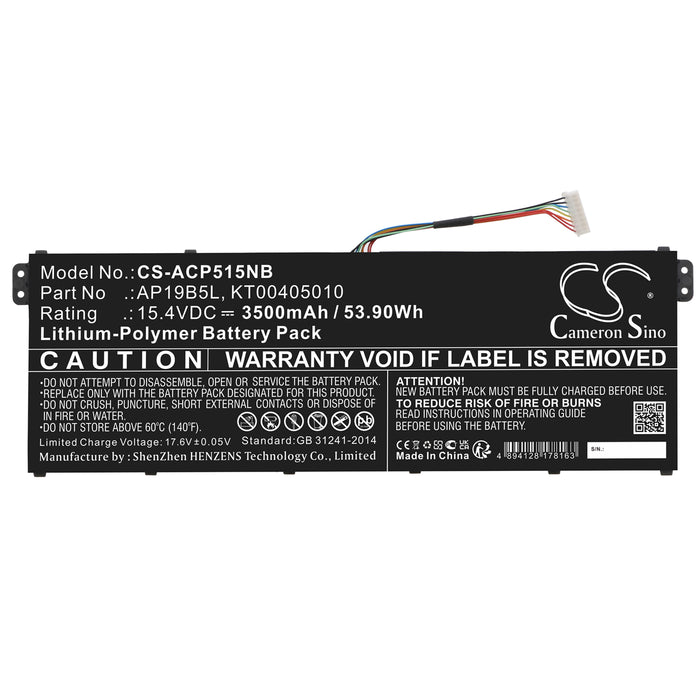 CS-ACP515NB : Battery for Acer Aspire 5 A515-43-R1JF, Aspire 5 A515-43-R41R, Aspire 5 A515-43-R61P and others - Replaces Acer AP19B5L, KT00405010