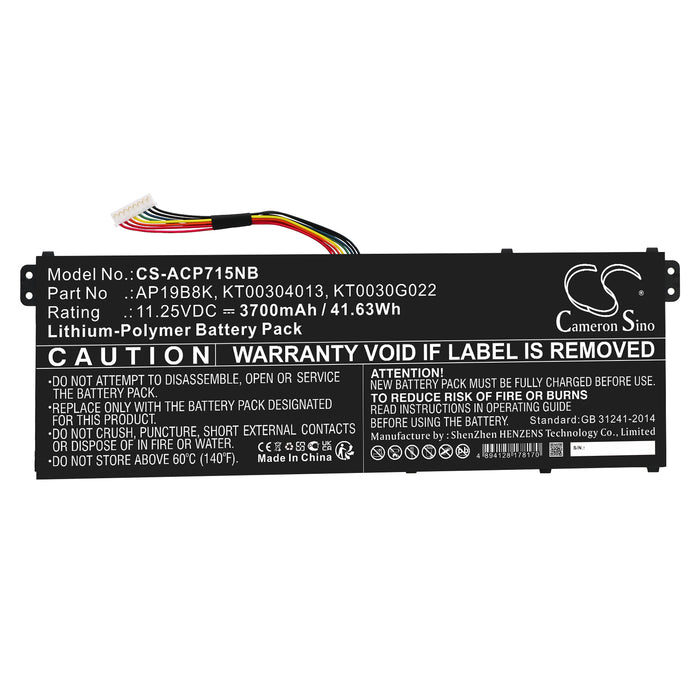 CS-ACP715NB : Battery for Acer TravelMate P2 TMP215-52-59AJ, P2 TMP214-51-56ZM, Aspire A A315-23-R7S8 etc.- Replaces Acer AP19B8K, KT00304013, KT0030G022 and others