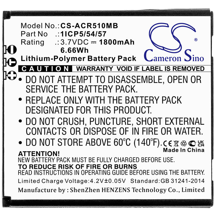 CS-ACR510MB : Battery for Angelcare AC517, AC417, AC510 and others - Replaces Angelcare 1ICP5/54/57