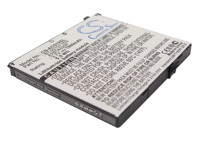 CS-ACS10SL : Battery for Acer Liquid, Liquid A1, Liquid S100 and others - Replaces Acer US55143A9H 1S1P, A7BTA020F, BT.00107.002