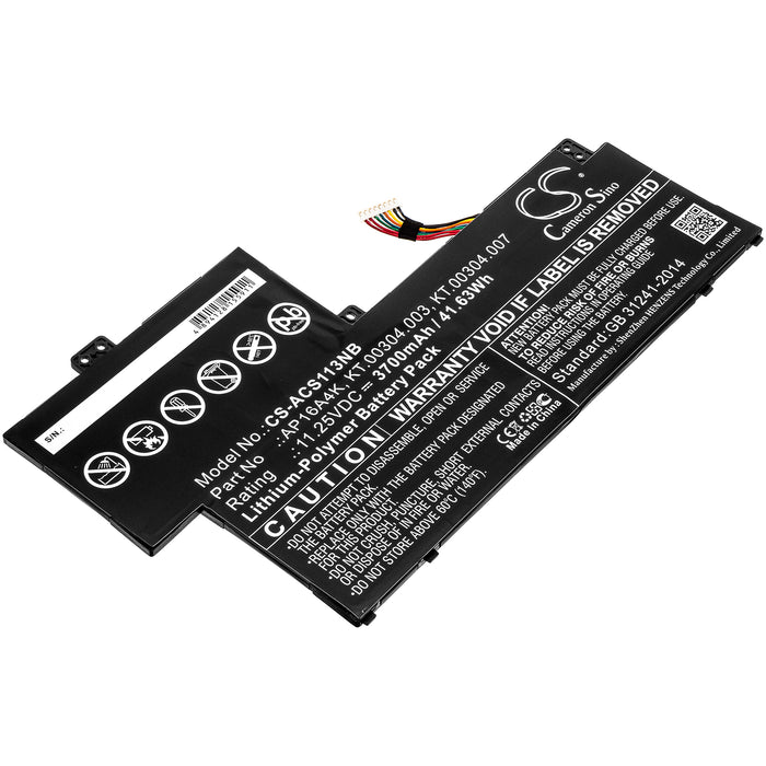 CS-ACS113NB : Battery for Acer Swift 1 SF113-31-P2VH, Swift 1 SF113-31-P87M, Swift 1 SF113-31-P1YS and others - Replaces Acer AP16A4K, KT.00304.003, KT.00304.007