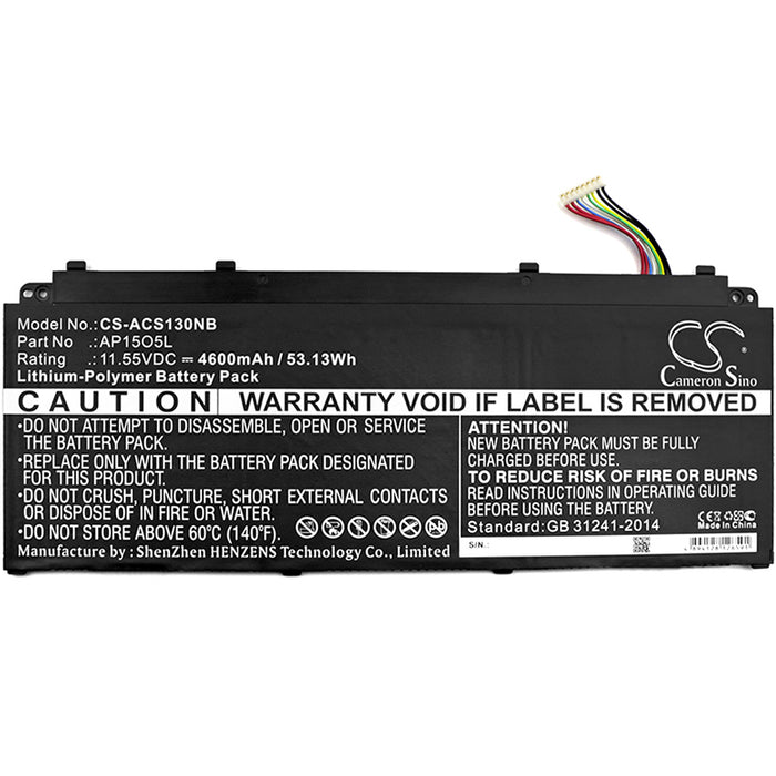 CS-ACS130NB : Battery for Acer Aspire S 13, Aspire S13 S5-371, Aspire S 13 S5-371-52JR and others - Replaces Acer AP15O5L, AP1503K, AP15O3K and others