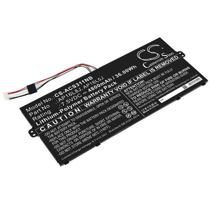 CS-ACS311NB : Battery for Acer Chromebook Spin 311 CP311-3H-K2RJ, Chromebook Spin 311 CP311-3H, Chromebook Spin 513 CP513-1H and others - Replaces Acer AP16L8J, KT.0020G.010, KT.00205.008 and others