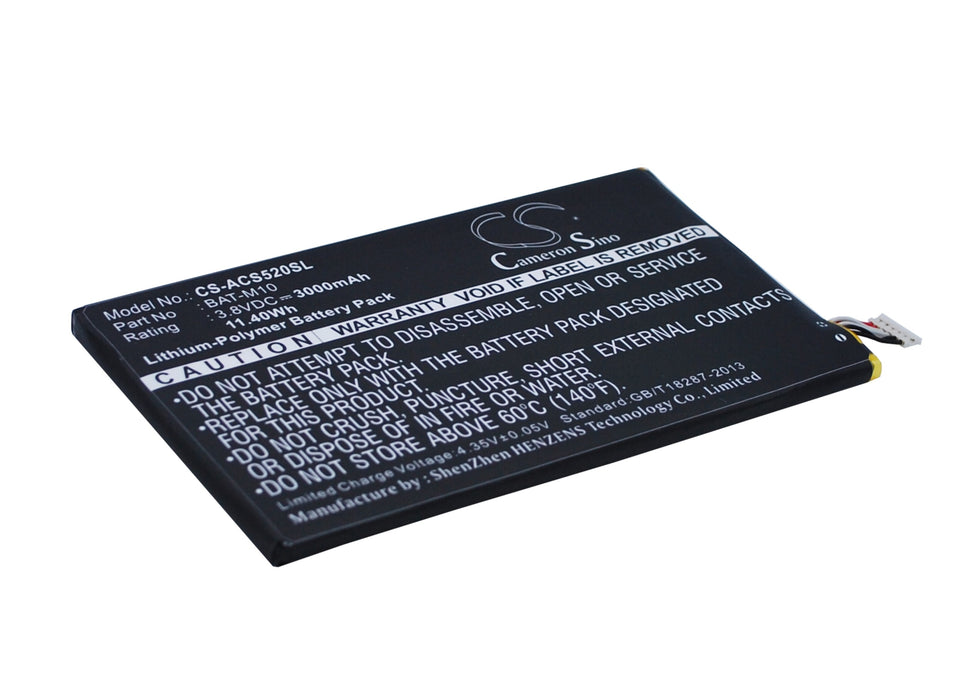 CS-ACS520SL : Battery for Acer Liquid S2, S520, Liquid Jade S2 and others - Replaces Acer BAT-M10, 1CP415793L1 1S1P, BAT-M10(1ICP5/58/94) and others