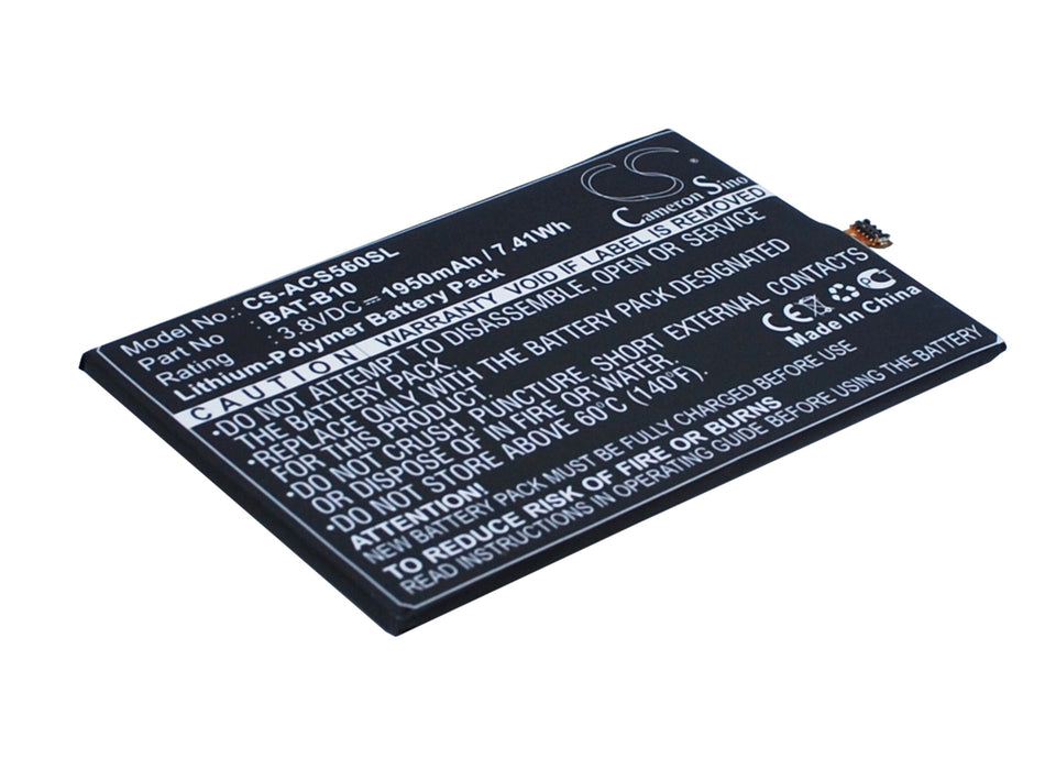 CS-ACS560SL : Battery for Acer Liquid Jade, Liquid Jadeplus, S55 - Replaces Acer BAT-B10, PGF295686HT, KT.0010S.013