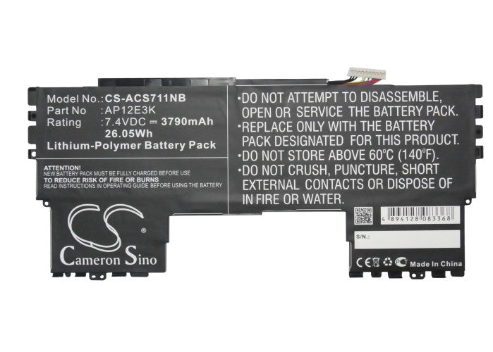 CS-ACS711NB : Battery for Acer Aspire Aspire S7 11", Aspire S7 Ultrabook IPS, Aspire S7-191 and others - Replaces Acer AP12E3K