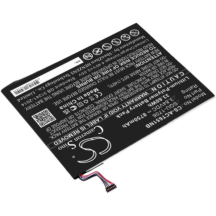 CS-ACT651NB : Battery for Acer Chromebook Tab 10, D651N - Replaces Acer SQU-1706, KT.00201.004