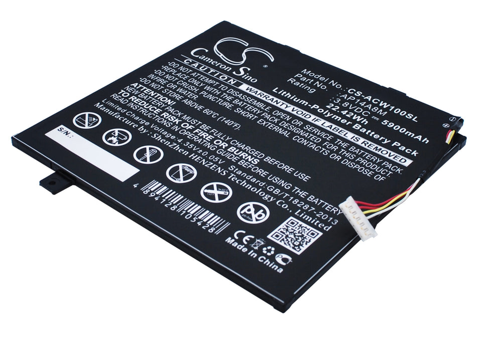 CS-ACW100SL : Battery for Acer Iconia Tab 10 A3-A20, A3-A20FHD, SW5-011 and others - Replaces Acer AP14A8M, KT.0020G.004, AP14A4M