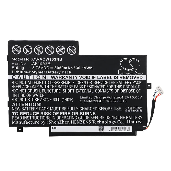 CS-ACW103NB : Battery for Acer Aspire Switch 10E, SW3-013, SW3-013-1566 - Replaces Acer AP15A3R