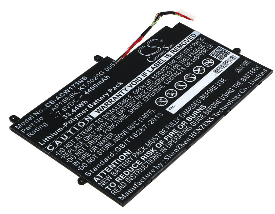 CS-ACW173NB : Battery for Acer Aspire Switch 11 SW5-173, Aspire Switch 11 SW5-173P, Switch 11 and others - Replaces Acer AP15B8K, KT.0020G.005, AP15B8K (2ICP3/100/107)