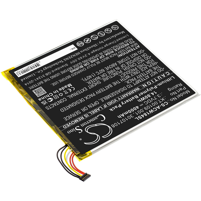 CS-ACW184SL : Battery for Acer Iconia Tab A1-840, Iconia A1-840FHD-10G2, Iconia A1-840FHD-197C and others - Replaces Acer KT.00109.001, 30107108