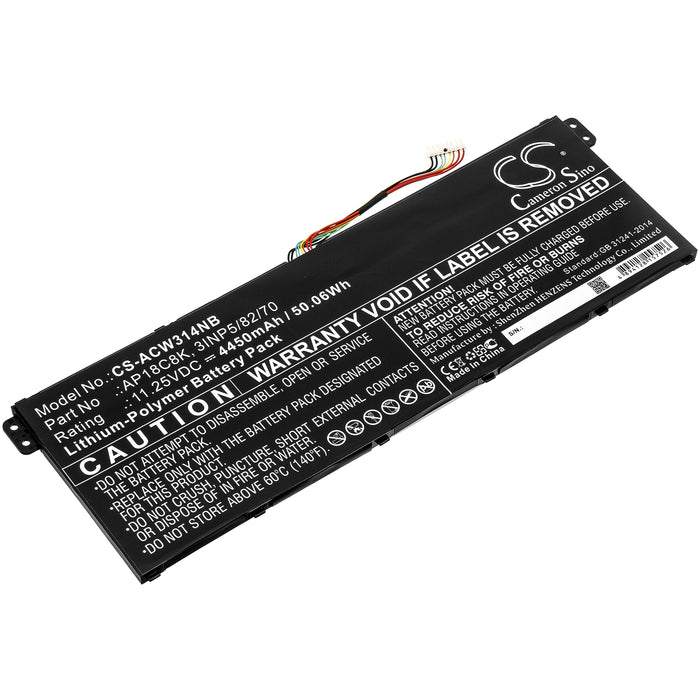 CS-ACW314NB : Battery for Acer Swift 3 SF314-57G-7448, Swift 3 SF314-58G-72FD, Swift 3 SF314-57G-59V7 and others - Replaces Acer AP18C8K, 3INP5/82/70