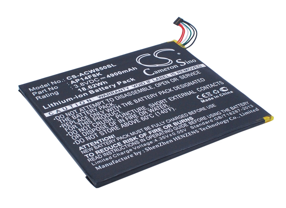 CS-ACW850SL : Battery for Acer Iconia Tab A1-850, Iconia Tab B1-810, Iconia Tab B1-820 and others - Replaces Acer AP14F8K, AP14F8K (1ICP4/101/110), KT.0010M.003