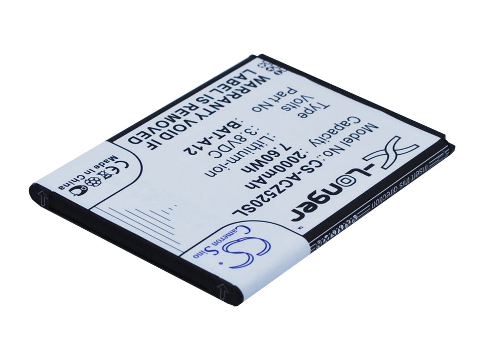 CS-ACZ520SL : Battery for Acer Liquid Z520, Liquid Z520 Dual SIM - Replaces Acer BAT-A12, BAT-A12(1ICP4/51/65), KT.00104.002