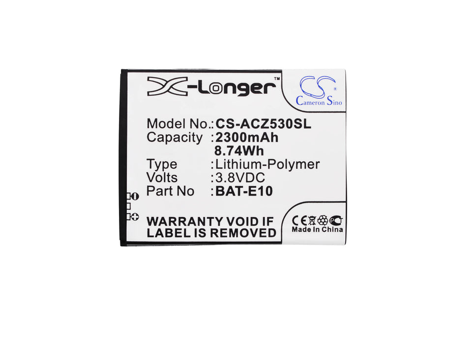 CS-ACZ530SL : Battery for Acer Liquid Z530, Liquid Z530S, T02 - Replaces Acer BAT-E10, KT.0010K.009, BAT-E10(1ICP4/58/71)