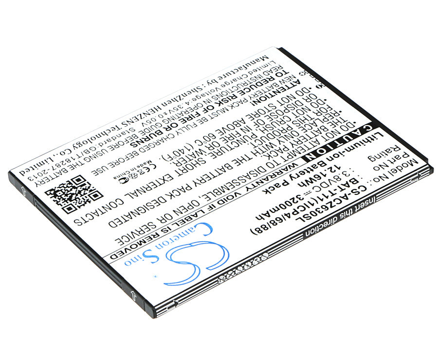 CS-ACZ630SL : Battery for Acer Liquid Z630, Liquid Z630S, T04 - Replaces Acer BAT-T11, BAT-T11(1ICP4/68/88), KT.0010S.018